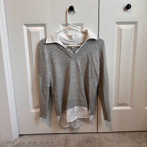 Loft Sweater and collared shirt combo